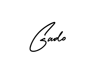 You should practise on your own different ways (AmerikaSignatureDemo-Regular) to write your name (Gado) in signature. don't let someone else do it for you. Gado signature style 3 images and pictures png