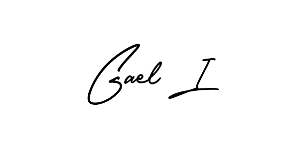 You should practise on your own different ways (AmerikaSignatureDemo-Regular) to write your name (Gael I) in signature. don't let someone else do it for you. Gael I signature style 3 images and pictures png