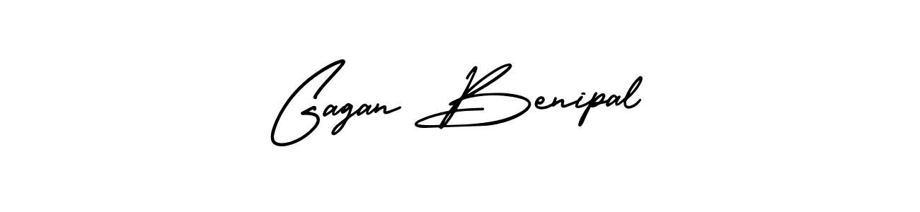 Gagan Benipal stylish signature style. Best Handwritten Sign (AmerikaSignatureDemo-Regular) for my name. Handwritten Signature Collection Ideas for my name Gagan Benipal. Gagan Benipal signature style 3 images and pictures png