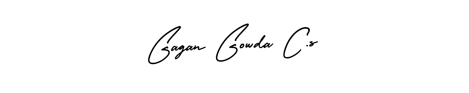 You should practise on your own different ways (AmerikaSignatureDemo-Regular) to write your name (Gagan Gowda C.s) in signature. don't let someone else do it for you. Gagan Gowda C.s signature style 3 images and pictures png