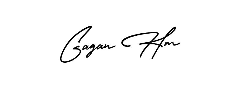 if you are searching for the best signature style for your name Gagan Hm. so please give up your signature search. here we have designed multiple signature styles  using AmerikaSignatureDemo-Regular. Gagan Hm signature style 3 images and pictures png