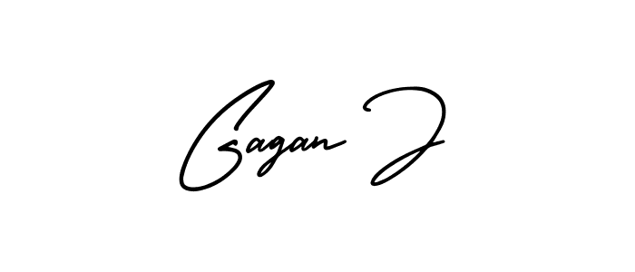 Use a signature maker to create a handwritten signature online. With this signature software, you can design (AmerikaSignatureDemo-Regular) your own signature for name Gagan J. Gagan J signature style 3 images and pictures png