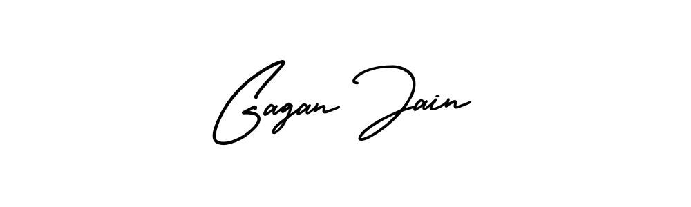 You should practise on your own different ways (AmerikaSignatureDemo-Regular) to write your name (Gagan Jain) in signature. don't let someone else do it for you. Gagan Jain signature style 3 images and pictures png