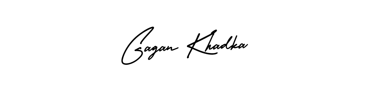 This is the best signature style for the Gagan Khadka name. Also you like these signature font (AmerikaSignatureDemo-Regular). Mix name signature. Gagan Khadka signature style 3 images and pictures png