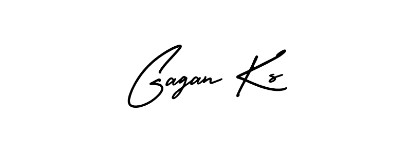 Gagan Ks stylish signature style. Best Handwritten Sign (AmerikaSignatureDemo-Regular) for my name. Handwritten Signature Collection Ideas for my name Gagan Ks. Gagan Ks signature style 3 images and pictures png