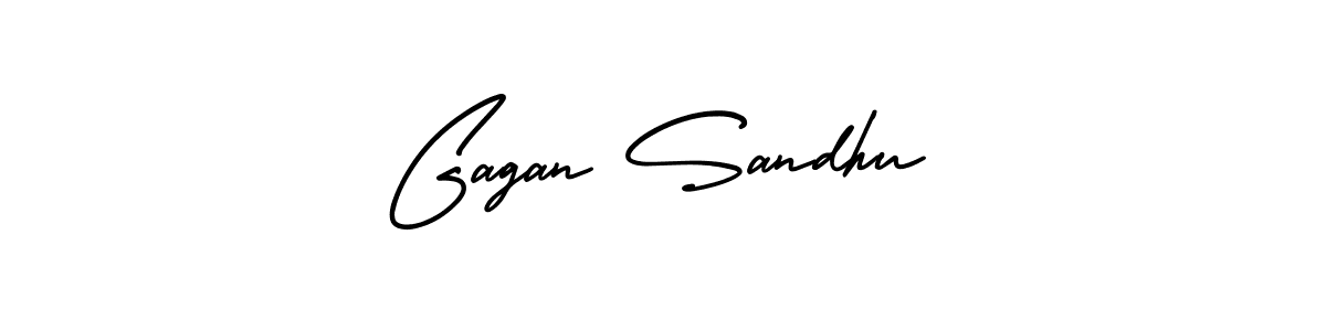 The best way (AmerikaSignatureDemo-Regular) to make a short signature is to pick only two or three words in your name. The name Gagan Sandhu include a total of six letters. For converting this name. Gagan Sandhu signature style 3 images and pictures png