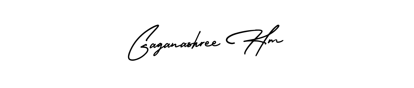 How to make Gaganashree Hm name signature. Use AmerikaSignatureDemo-Regular style for creating short signs online. This is the latest handwritten sign. Gaganashree Hm signature style 3 images and pictures png