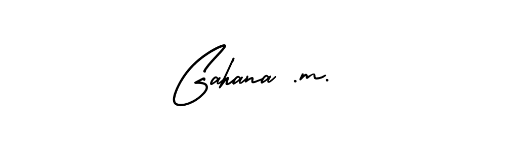 Design your own signature with our free online signature maker. With this signature software, you can create a handwritten (AmerikaSignatureDemo-Regular) signature for name Gahana .m.. Gahana .m. signature style 3 images and pictures png