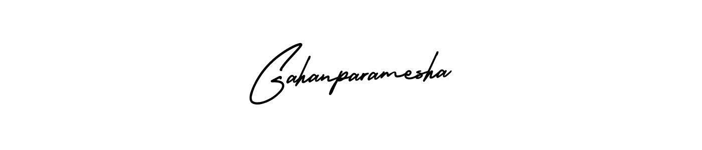 if you are searching for the best signature style for your name Gahanparamesha. so please give up your signature search. here we have designed multiple signature styles  using AmerikaSignatureDemo-Regular. Gahanparamesha signature style 3 images and pictures png