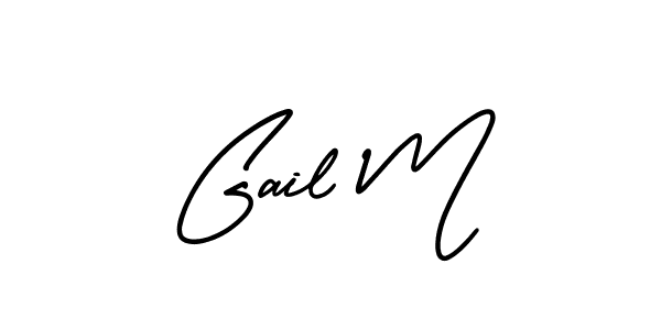 Design your own signature with our free online signature maker. With this signature software, you can create a handwritten (AmerikaSignatureDemo-Regular) signature for name Gail M. Gail M signature style 3 images and pictures png