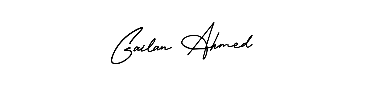 How to make Gailan Ahmed name signature. Use AmerikaSignatureDemo-Regular style for creating short signs online. This is the latest handwritten sign. Gailan Ahmed signature style 3 images and pictures png