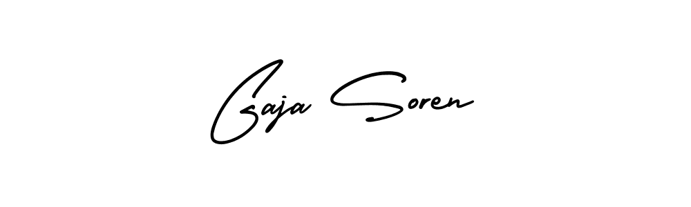 This is the best signature style for the Gaja Soren name. Also you like these signature font (AmerikaSignatureDemo-Regular). Mix name signature. Gaja Soren signature style 3 images and pictures png