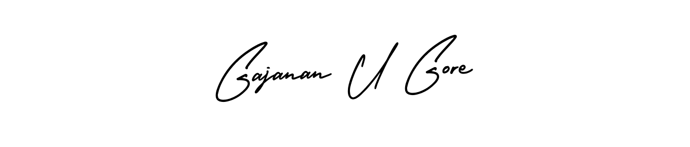 Make a beautiful signature design for name Gajanan U Gore. With this signature (AmerikaSignatureDemo-Regular) style, you can create a handwritten signature for free. Gajanan U Gore signature style 3 images and pictures png