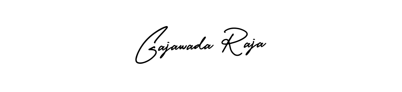 How to make Gajawada Raja name signature. Use AmerikaSignatureDemo-Regular style for creating short signs online. This is the latest handwritten sign. Gajawada Raja signature style 3 images and pictures png