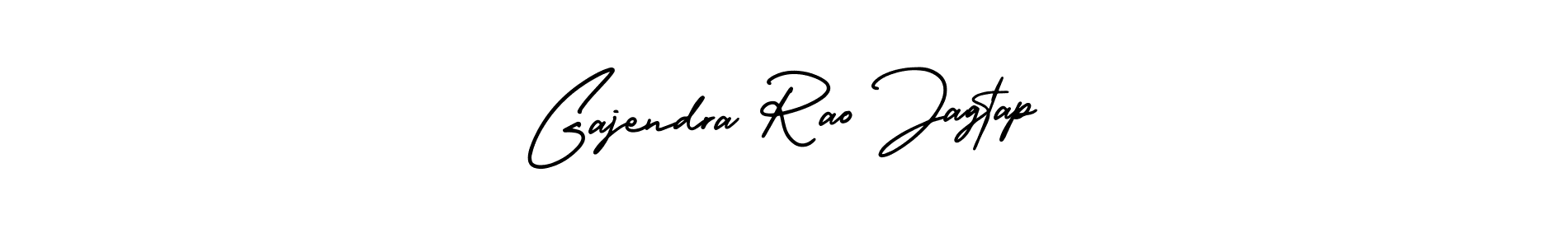 You should practise on your own different ways (AmerikaSignatureDemo-Regular) to write your name (Gajendra Rao Jagtap) in signature. don't let someone else do it for you. Gajendra Rao Jagtap signature style 3 images and pictures png