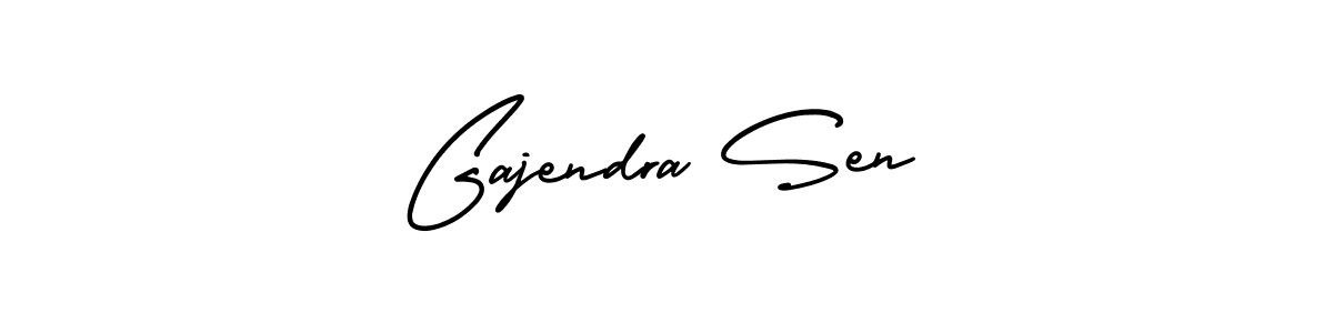 The best way (AmerikaSignatureDemo-Regular) to make a short signature is to pick only two or three words in your name. The name Gajendra Sen include a total of six letters. For converting this name. Gajendra Sen signature style 3 images and pictures png