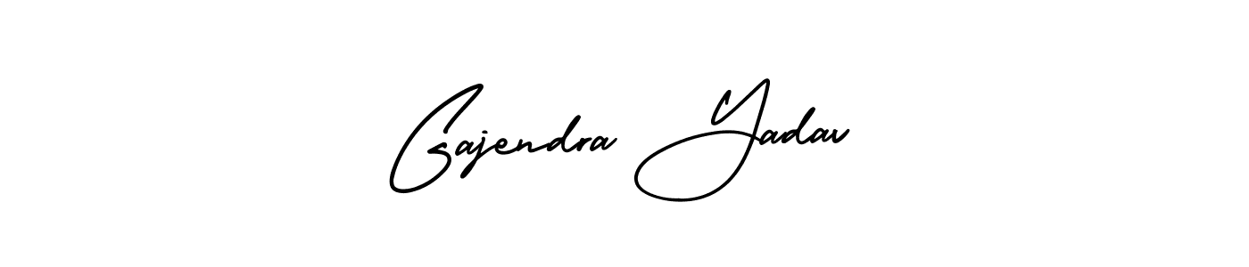 You should practise on your own different ways (AmerikaSignatureDemo-Regular) to write your name (Gajendra Yadav) in signature. don't let someone else do it for you. Gajendra Yadav signature style 3 images and pictures png