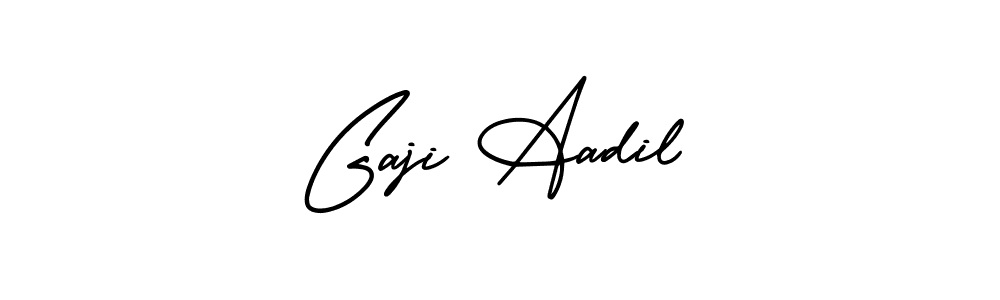 How to make Gaji Aadil name signature. Use AmerikaSignatureDemo-Regular style for creating short signs online. This is the latest handwritten sign. Gaji Aadil signature style 3 images and pictures png