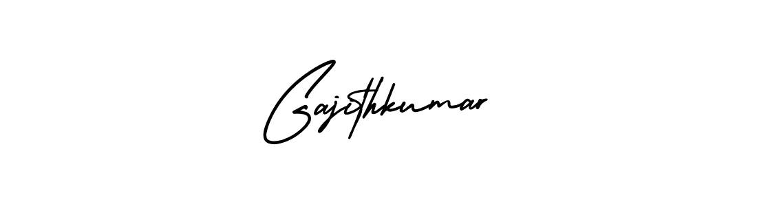 The best way (AmerikaSignatureDemo-Regular) to make a short signature is to pick only two or three words in your name. The name Gajithkumar include a total of six letters. For converting this name. Gajithkumar signature style 3 images and pictures png