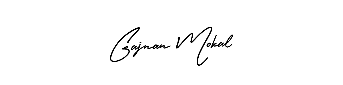 You should practise on your own different ways (AmerikaSignatureDemo-Regular) to write your name (Gajnan Mokal) in signature. don't let someone else do it for you. Gajnan Mokal signature style 3 images and pictures png