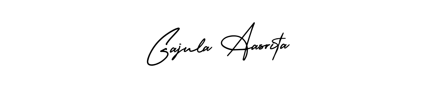 It looks lik you need a new signature style for name Gajula Aasrita. Design unique handwritten (AmerikaSignatureDemo-Regular) signature with our free signature maker in just a few clicks. Gajula Aasrita signature style 3 images and pictures png