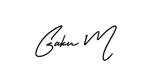 How to make Gaku M signature? AmerikaSignatureDemo-Regular is a professional autograph style. Create handwritten signature for Gaku M name. Gaku M signature style 3 images and pictures png