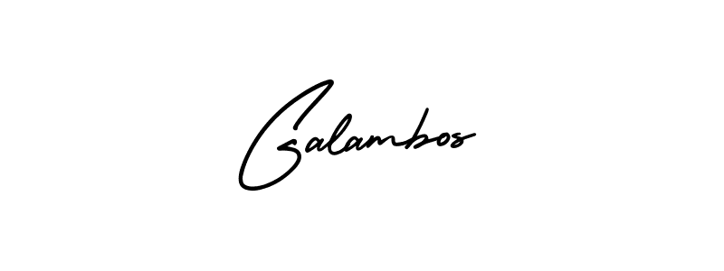 Galambos stylish signature style. Best Handwritten Sign (AmerikaSignatureDemo-Regular) for my name. Handwritten Signature Collection Ideas for my name Galambos. Galambos signature style 3 images and pictures png