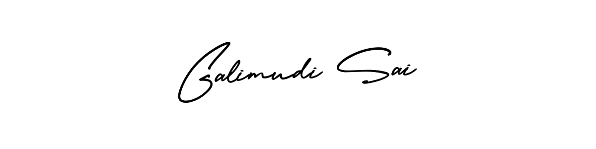 The best way (AmerikaSignatureDemo-Regular) to make a short signature is to pick only two or three words in your name. The name Galimudi Sai include a total of six letters. For converting this name. Galimudi Sai signature style 3 images and pictures png