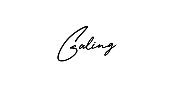 Use a signature maker to create a handwritten signature online. With this signature software, you can design (AmerikaSignatureDemo-Regular) your own signature for name Galing. Galing signature style 3 images and pictures png
