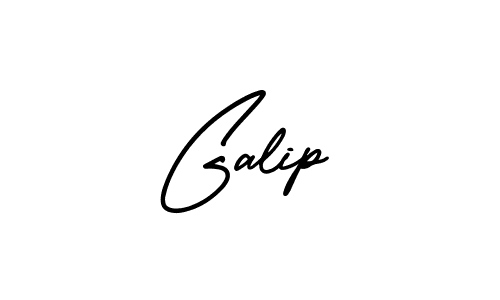 Galip stylish signature style. Best Handwritten Sign (AmerikaSignatureDemo-Regular) for my name. Handwritten Signature Collection Ideas for my name Galip. Galip signature style 3 images and pictures png