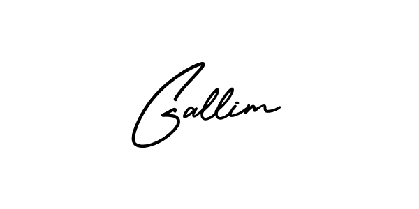 How to make Gallim signature? AmerikaSignatureDemo-Regular is a professional autograph style. Create handwritten signature for Gallim name. Gallim signature style 3 images and pictures png