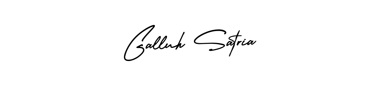 You should practise on your own different ways (AmerikaSignatureDemo-Regular) to write your name (Galluh Satria) in signature. don't let someone else do it for you. Galluh Satria signature style 3 images and pictures png