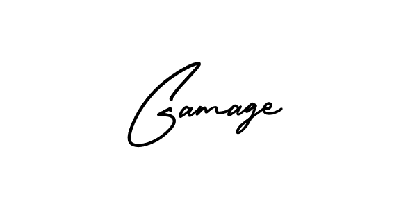 How to make Gamage signature? AmerikaSignatureDemo-Regular is a professional autograph style. Create handwritten signature for Gamage name. Gamage signature style 3 images and pictures png