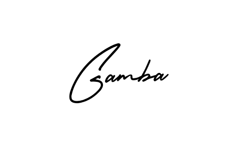 Use a signature maker to create a handwritten signature online. With this signature software, you can design (AmerikaSignatureDemo-Regular) your own signature for name Gamba. Gamba signature style 3 images and pictures png