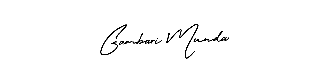 How to make Gambari Munda signature? AmerikaSignatureDemo-Regular is a professional autograph style. Create handwritten signature for Gambari Munda name. Gambari Munda signature style 3 images and pictures png