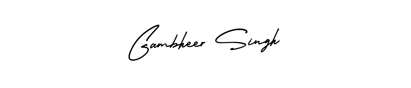 You should practise on your own different ways (AmerikaSignatureDemo-Regular) to write your name (Gambheer Singh) in signature. don't let someone else do it for you. Gambheer Singh signature style 3 images and pictures png