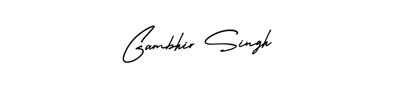 Create a beautiful signature design for name Gambhir Singh. With this signature (AmerikaSignatureDemo-Regular) fonts, you can make a handwritten signature for free. Gambhir Singh signature style 3 images and pictures png