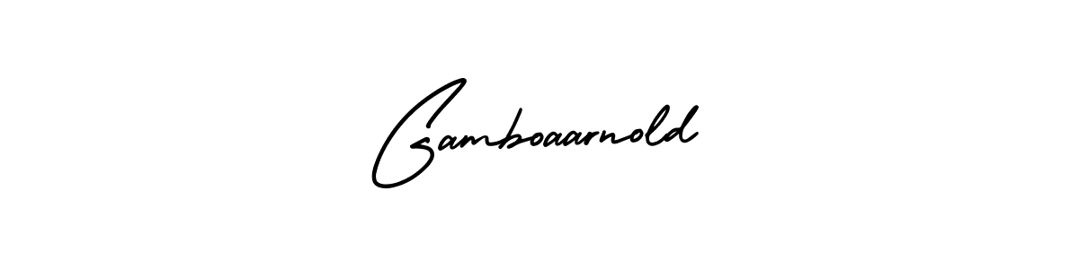 You should practise on your own different ways (AmerikaSignatureDemo-Regular) to write your name (Gamboaarnold) in signature. don't let someone else do it for you. Gamboaarnold signature style 3 images and pictures png