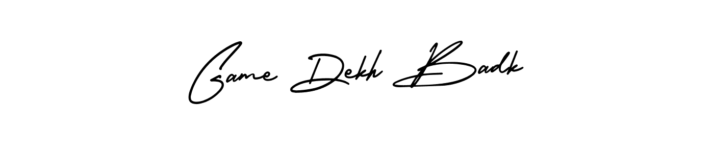 This is the best signature style for the Game Dekh Badk name. Also you like these signature font (AmerikaSignatureDemo-Regular). Mix name signature. Game Dekh Badk signature style 3 images and pictures png