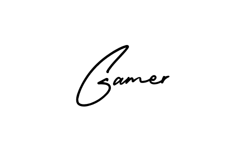 Design your own signature with our free online signature maker. With this signature software, you can create a handwritten (AmerikaSignatureDemo-Regular) signature for name Gamer. Gamer signature style 3 images and pictures png