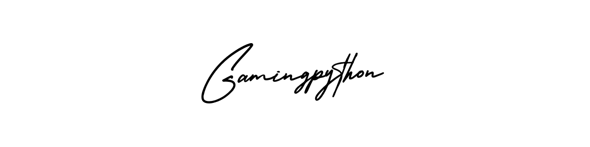 Similarly AmerikaSignatureDemo-Regular is the best handwritten signature design. Signature creator online .You can use it as an online autograph creator for name Gamingpython. Gamingpython signature style 3 images and pictures png