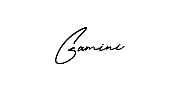 Best and Professional Signature Style for Gamini. AmerikaSignatureDemo-Regular Best Signature Style Collection. Gamini signature style 3 images and pictures png