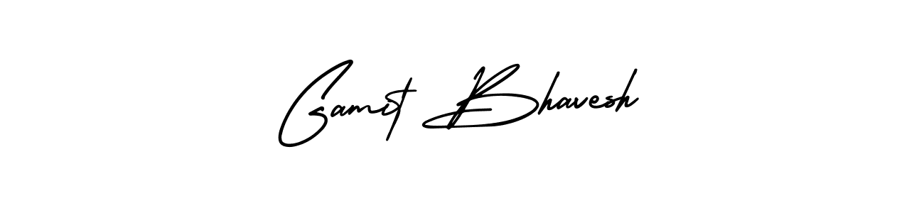 Use a signature maker to create a handwritten signature online. With this signature software, you can design (AmerikaSignatureDemo-Regular) your own signature for name Gamit Bhavesh. Gamit Bhavesh signature style 3 images and pictures png