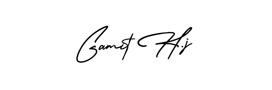 How to make Gamit H.j signature? AmerikaSignatureDemo-Regular is a professional autograph style. Create handwritten signature for Gamit H.j name. Gamit H.j signature style 3 images and pictures png