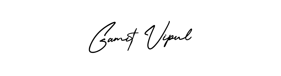 Similarly AmerikaSignatureDemo-Regular is the best handwritten signature design. Signature creator online .You can use it as an online autograph creator for name Gamit Vipul. Gamit Vipul signature style 3 images and pictures png