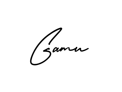 Gamu stylish signature style. Best Handwritten Sign (AmerikaSignatureDemo-Regular) for my name. Handwritten Signature Collection Ideas for my name Gamu. Gamu signature style 3 images and pictures png