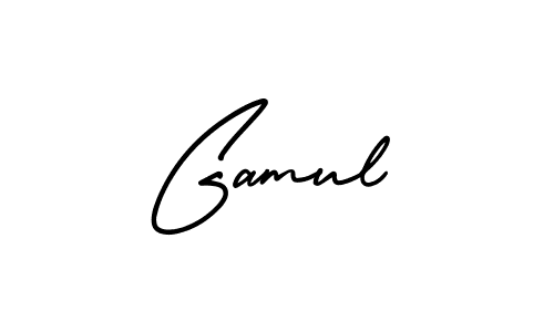 Gamul stylish signature style. Best Handwritten Sign (AmerikaSignatureDemo-Regular) for my name. Handwritten Signature Collection Ideas for my name Gamul. Gamul signature style 3 images and pictures png