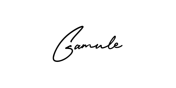 Create a beautiful signature design for name Gamule. With this signature (AmerikaSignatureDemo-Regular) fonts, you can make a handwritten signature for free. Gamule signature style 3 images and pictures png