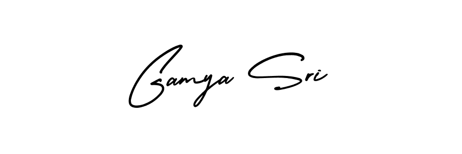 Gamya Sri stylish signature style. Best Handwritten Sign (AmerikaSignatureDemo-Regular) for my name. Handwritten Signature Collection Ideas for my name Gamya Sri. Gamya Sri signature style 3 images and pictures png