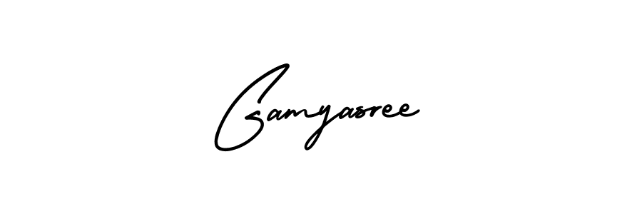 Use a signature maker to create a handwritten signature online. With this signature software, you can design (AmerikaSignatureDemo-Regular) your own signature for name Gamyasree. Gamyasree signature style 3 images and pictures png